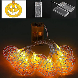 Acheter Universal Lumière, batterie, 10 citrouilles LED, conte de fées, lumière, décoration d'Halloween.(Orange)