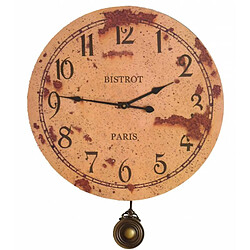 L'Héritier Du Temps Horloge Murale de Salon en Bois Pendule à Balancier de Cuisine Bistrot Paris 3x46x58cm