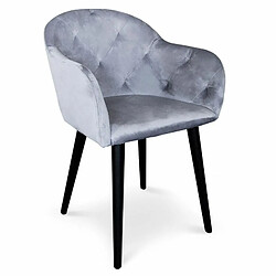 Paris Prix Fauteuil Design en Velours Glany 81cm Argent 