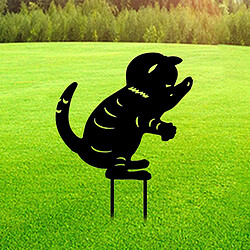 Statues De Jardin De Chat En Acrylique Silhouette De Chat Noir Piquets De Jardin Décoratifs De Chat A