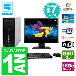 PC HP 6300 MT Ecran 27" i7-3770 RAM 16Go Disque 500Go Graveur DVD Wifi W7 · Occasion 