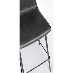 Bizzotto Tabouret Lot de 2 Tabourets de bar Kyra Pu Anthracite Vinta pas cher