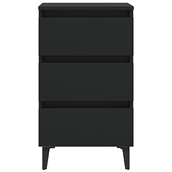 Acheter vidaXL Tables de chevet avec pieds en métal 2 pcs noir 40x35x69 cm