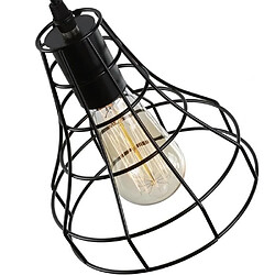 Stoex Lustre Suspension Vintage 3 E27 Lampes Abat-jour Cage en Métal Luminaire Plafo pas cher