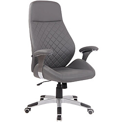 Decoshop26 Fauteuil de bureau dossier légèrement courbé réglable en hauteur et pivotant en PVC gris 10_0002525