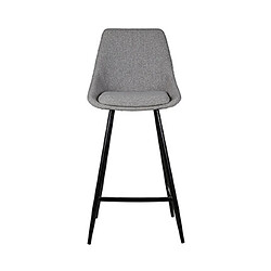 Mes Lot de 2 chaises de bar H67 cm en tissu gris clair - ORMOY