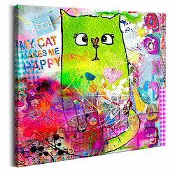 Paris Prix Tableau Imprimé Crazy Cat 40 x 40 cm