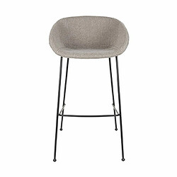 Mes Lot de 2 chaises de bar H76 cm en tissu gris - FESTON