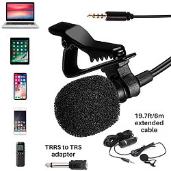 Avis Universal 3.5mm Enregistrement audio vidéo Clip collier Micro Enregistrement Microphone Clip Micro pour Android Smartphone PC | Microphone à condensateur omnidirectionnel | Microprotéines à condensateur Cuisine