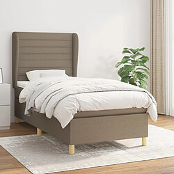 Maison Chic Lit Adulte - Lit simple Lit à sommier tapissier avec matelas moelleux - Meuble de Chambre - Taupe 90x200 cm Tissu -MN46575