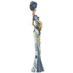 Figurine Décorative Alexandra House Living Bleu Doré Plastique Africaine 11 x 15 x 45 cm