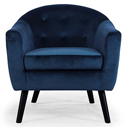 Avis Paris Prix Fauteuil Scandinave Velours Lopy 79cm Bleu