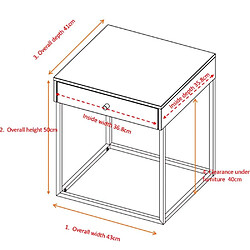 Avis Venture Home Table de chevet en acier Bakal blanc.