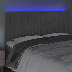 Avis Maison Chic Tête de lit scandinave à LED,meuble de chambre Gris clair 200x5x118/128 cm Velours -MN86891