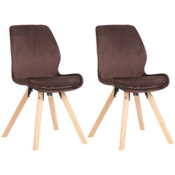 Non Lot de 2 chaises Luna velours 