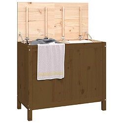 Avis vidaXL Boîte à linge Marron miel 88,5x44x76 cm Bois massif de pin