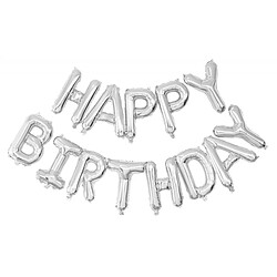 PartyPro Ballon Mylar Happy Birthday argent