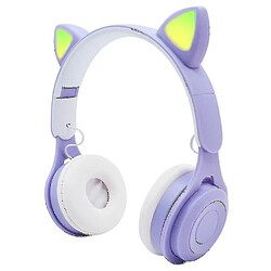 Avis Universal Casque oreille chat casque bluetooth, LED carte sans fil légère casque enfant blanc