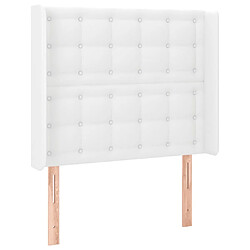 Avis Maison Chic Tête de lit scandinave à LED,meuble de chambre Blanc 103x16x118/128 cm Similicuir -MN83756