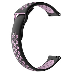 Wewoo Bracelet pour montre connectée Dragonne sport en silicone bicolore Huawei série 1 18 mm rose noir