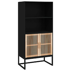 Maison Chic Buffet,Meuble de Rangement,commode pour salon,Cuisine noir 60x35x125 cm bois d'ingénierie -MN42483