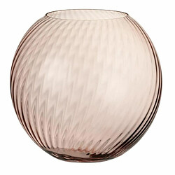 Paris Prix Vase Design en Verre Canne Rond 25cm Rose 