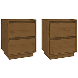 vidaXL Tables de chevet 2 pcs Marron miel 40x35x50 cm Bois de pin