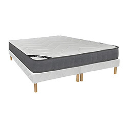 Vente-Unique Ensemble 180 x 200 cm sommier + matelas ressorts ensachés 5 zones accueil mémoire de forme ép.23cm - BABYLONE de YSMÉE