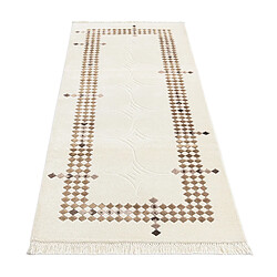 Avis Vidal Tapis de couloir en laine 198x79 beige Darya