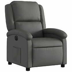 Avis Maison Chic Fauteuil Relax pour salon, Fauteuil inclinable électrique gris cuir véritable -GKD85886