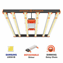 Spider Farmer SE5000 480W LED élèvent la lumière à spectre complet à intensité variable