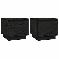 Maison Chic Lot de 2 Tables de chevet,Table de nuit,Table d'appoint pour salon Noir 35x34x32 cm Bois de pin solide -MN39791