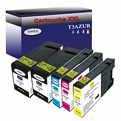 Lot de 5 Cartouches compatibles Canon PGI1500XL - T3AZUR Lot de 5 Cartouches compatibles pour Canon Maxify MB2750, MB2755 (1Bk/1C/1M/1Y) - T3AZUR