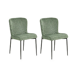 Beliani Chaise de salle à manger Set de 2 Tissu Vert foncé ADA