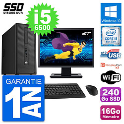 PC Tour HP EliteDesk 800 G2 Ecran 27" i5-6500 RAM 16Go SSD 240Go Windows 10 Wifi · Occasion 