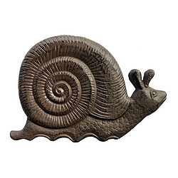 L'Héritier Du Temps Pas Japonais Motif Escargot Décoration de Jardin en Fonte Patinée Marron 2x21x32cm