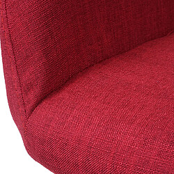 Decoshop26 Chaise de salle à manger bureau visiteur sans roulette design rétro en tissu rouge pied en métal 04_0002155 pas cher