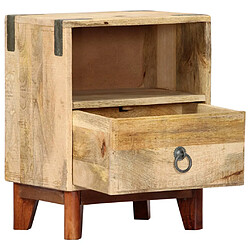 Avis vidaXL Table de chevet 40 x 30 x 52 cm Bois de manguier massif brut