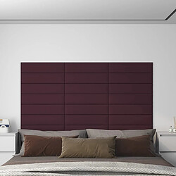 vidaXL Panneaux muraux 12 pcs Violet 60x15 cm Tissu 1,08 m² 