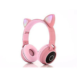 Universal Casque d'oreille de chat pliable Bluetooth 5.0 pour enfants (rose) 