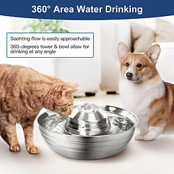 Universal Fontaine en acier inoxydable pour animaux de compagnie Fontaine pour chats Bol de boisson pour chiens Adaptateur d'eau automatique USB pour animaux de compagnie Boisson automatique super silencieux | Nourriture pour chiens