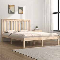 Maison Chic Lit Moderne Chambre - Cadre/structure de lit pour adulte Bois de pin massif 140x190 cm -MN91393