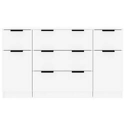 Acheter vidaXL Ensemble de buffets 3 pcs Blanc brillant Bois d'ingénierie