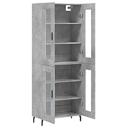 Avis vidaXL Buffet haut Gris béton 69,5x34x180 cm Bois d'ingénierie