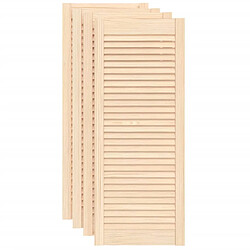 vidaXL Portes d'armoire à persiennes 4 pcs 99,3x39,4 cm pin massif