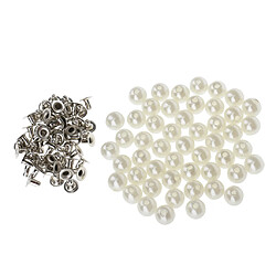 50 pièces perles boutons de rivets boutons pour couture sac en cuir d'artisanat 8mm