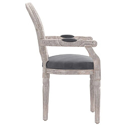 Acheter Maison Chic Chaises à manger,Chaise pour cuisine gris foncé 54x56x96,5 cm velours -MN11734