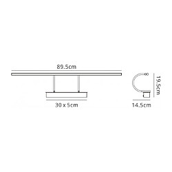 Luminaire Center Applique à tableau Fusion Chrome poli 1 ampoule 19,5cm