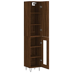 Avis vidaXL Buffet haut Chêne marron 34,5x34x180 cm Bois d'ingénierie