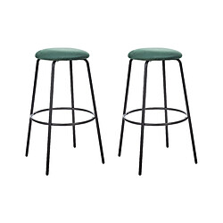 Beliani Tabouret de bar Set de 2 Velours Vert émeraude MORTON 